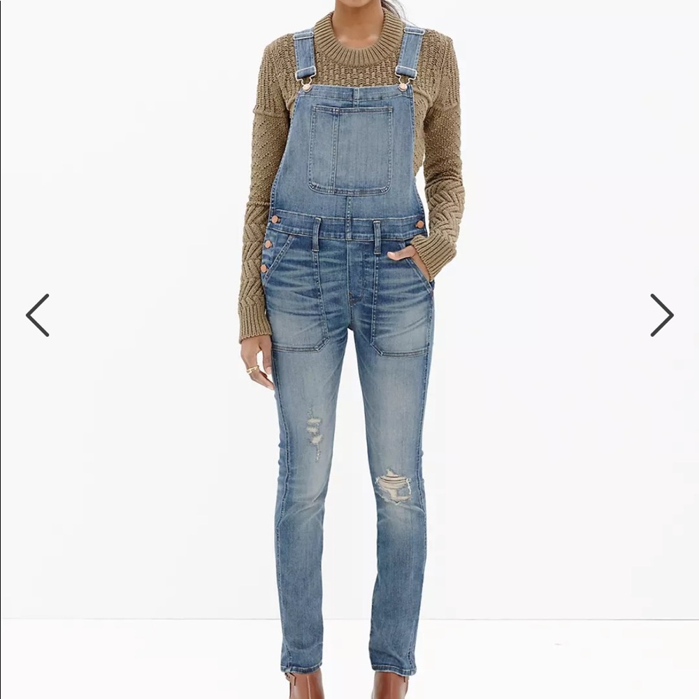 Madewell Skinny Overalls Size XS Adrian Wash Distressed